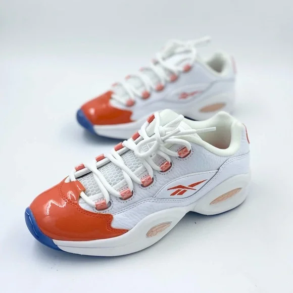 reebok question low allen iverson white orange FX4999 brand new size 6 Junior - Picture 2 of 6